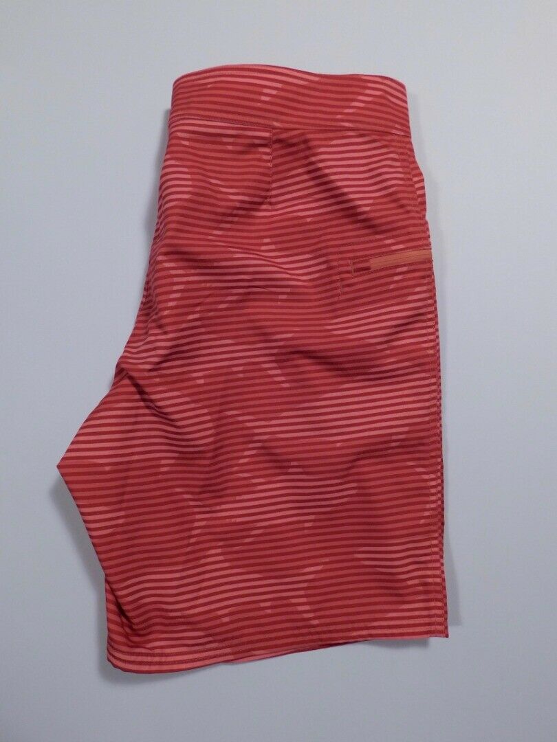 VINEYARD VINES Men's Red Striped Flat Hook & Eye Tie Front Swim Short Sz 34