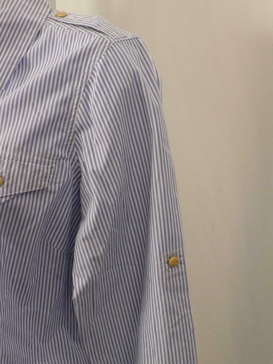 VINEYARD VINES Women's Blue & White Stripe Cotton Button Down Shirt Sz 6 - Image 7