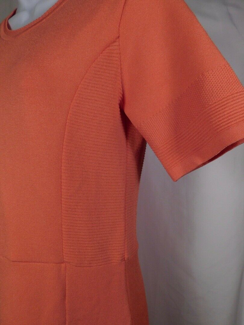 BIANA Women's Orange Shimmer Knit Scoop Neck Short Sleeve Dress Sz 6 $435 - Image 5