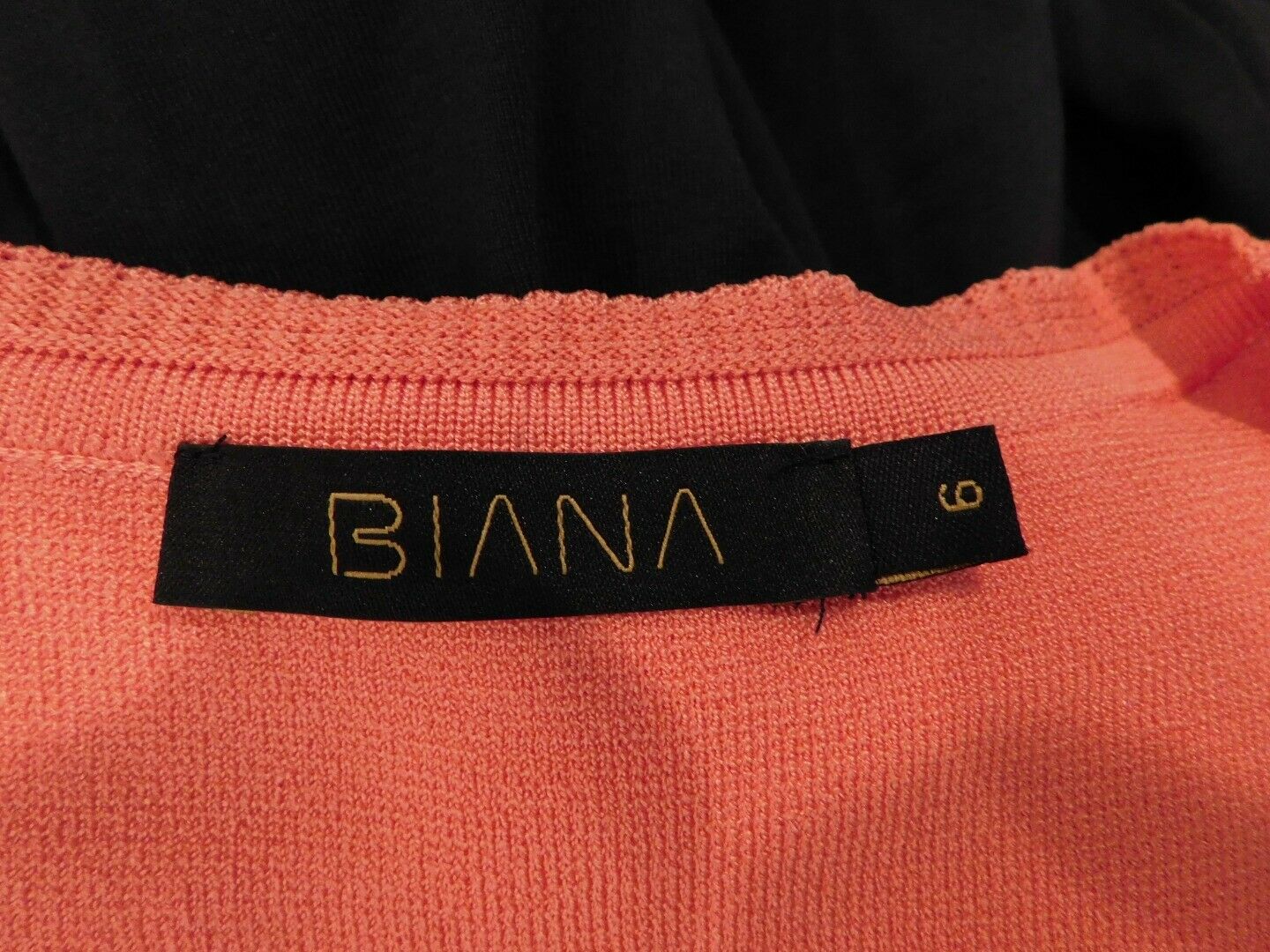 BIANA Women's Orange Shimmer Knit Scoop Neck Short Sleeve Dress Sz 6 $435 - Image 7