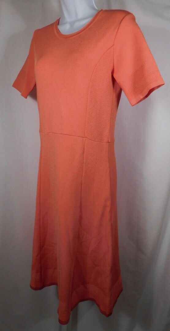 BIANA Women's Orange Shimmer Knit Scoop Neck Short Sleeve Dress Sz 6 $435