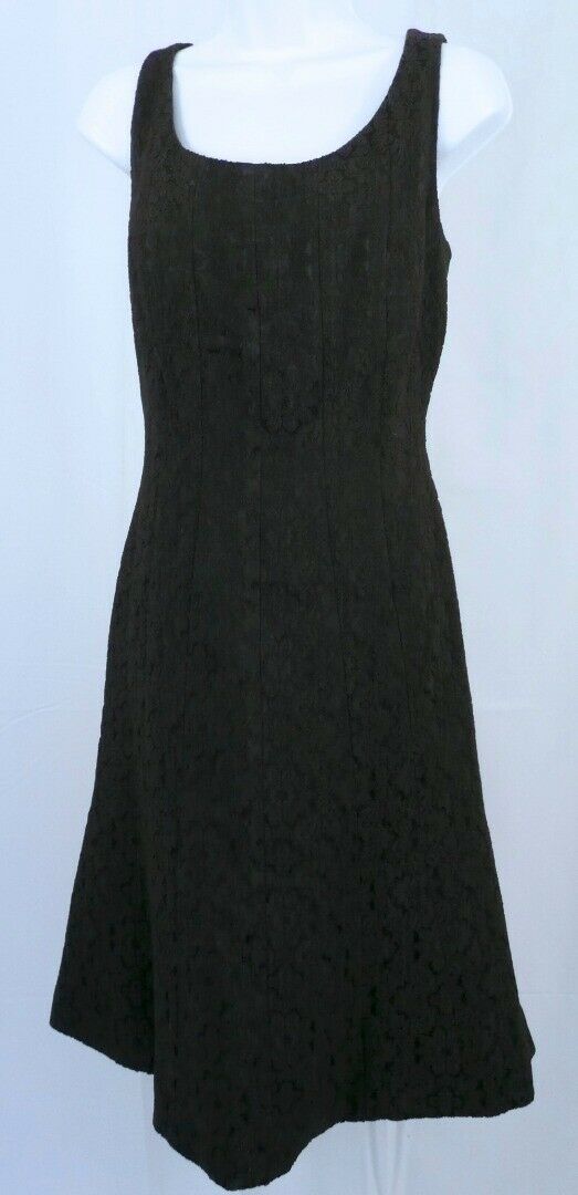 BROOKS BROTHERS Women's Black Floral Brocade Sleeveless Sheath Dress Sz 10 - Image 3