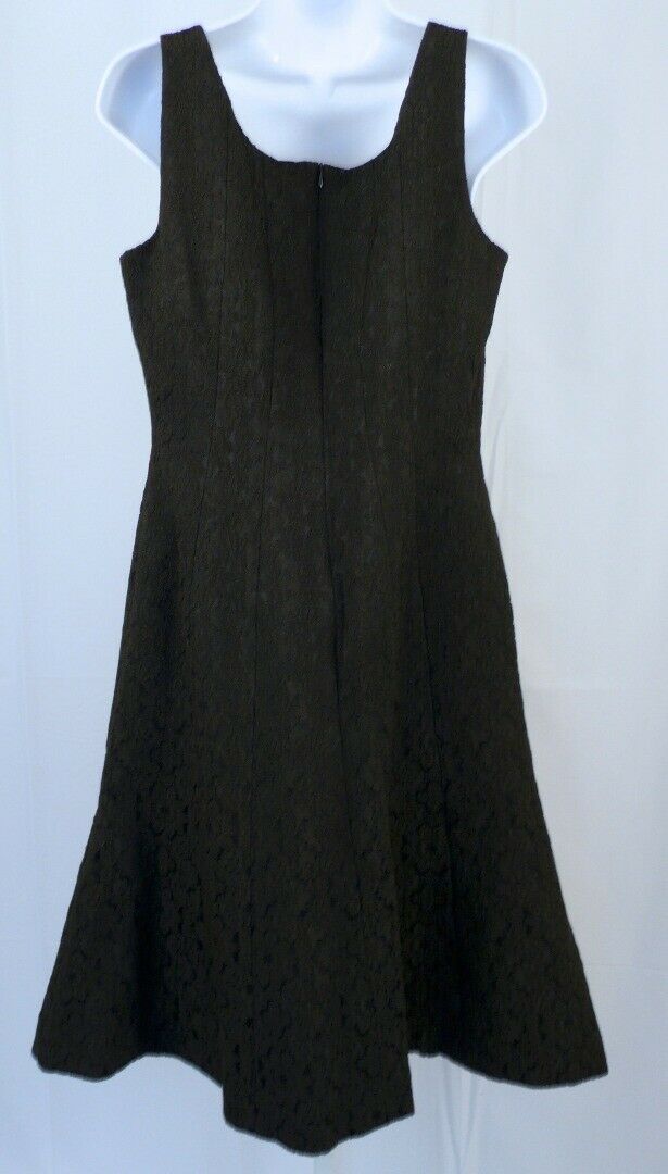 BROOKS BROTHERS Women's Black Floral Brocade Sleeveless Sheath Dress Sz 10 - Image 6