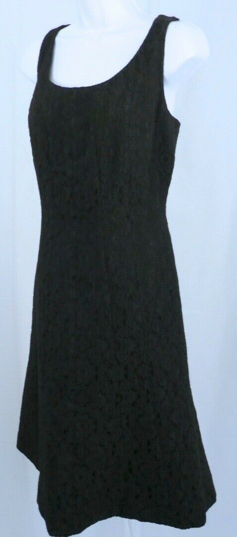 BROOKS BROTHERS Women's Black Floral Brocade Sleeveless Sheath Dress Sz 10