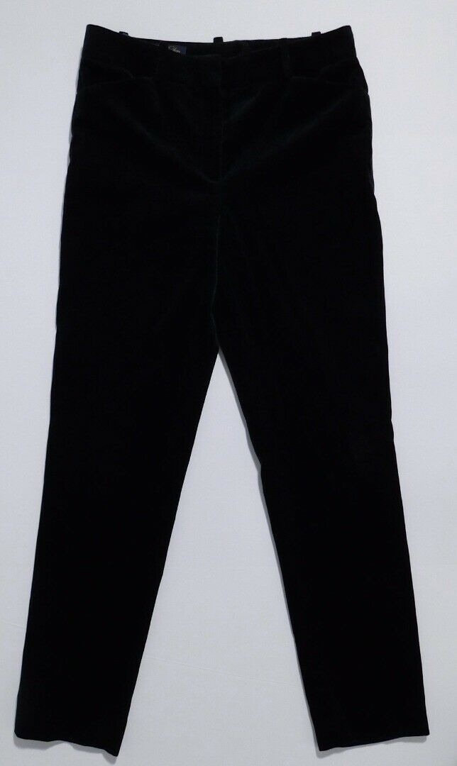 BROOKS BROTHERS Women's Hunter Green Paisley Cotton Stretch Velvet Pant Sz 4 - Image 3