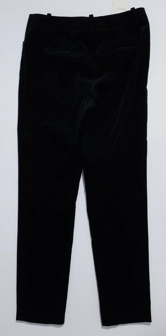 BROOKS BROTHERS Women's Hunter Green Paisley Cotton Stretch Velvet Pant Sz 4 - Image 5