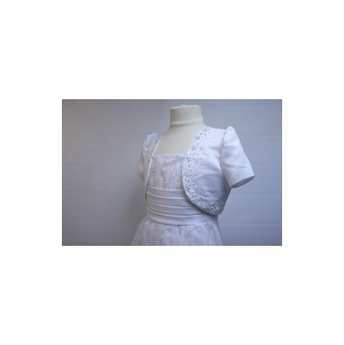 CHRISTIE HELENE NWT Beaded Sleeveless Satin/Organza Communion Dress w/Jacket Sz7