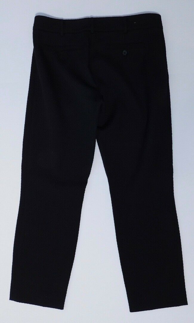 CLUB MONACO Women's Black Textured Cotton Stretch Flat Front Cropped Pant Sz 6 - Image 6