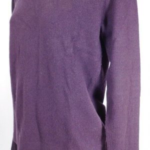 CLUB MONACO Womens Plum Cashmere Flutter Cuffs Crewneck Sweater Sz M
