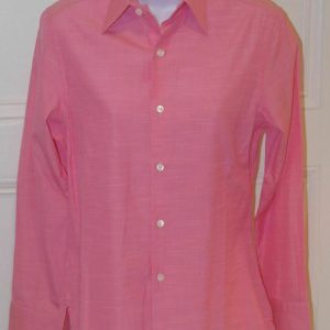 CRAIG TAYLOR Womens Hot Pink Striae Cotton Button Front Shirt French Cuffs Sz XS