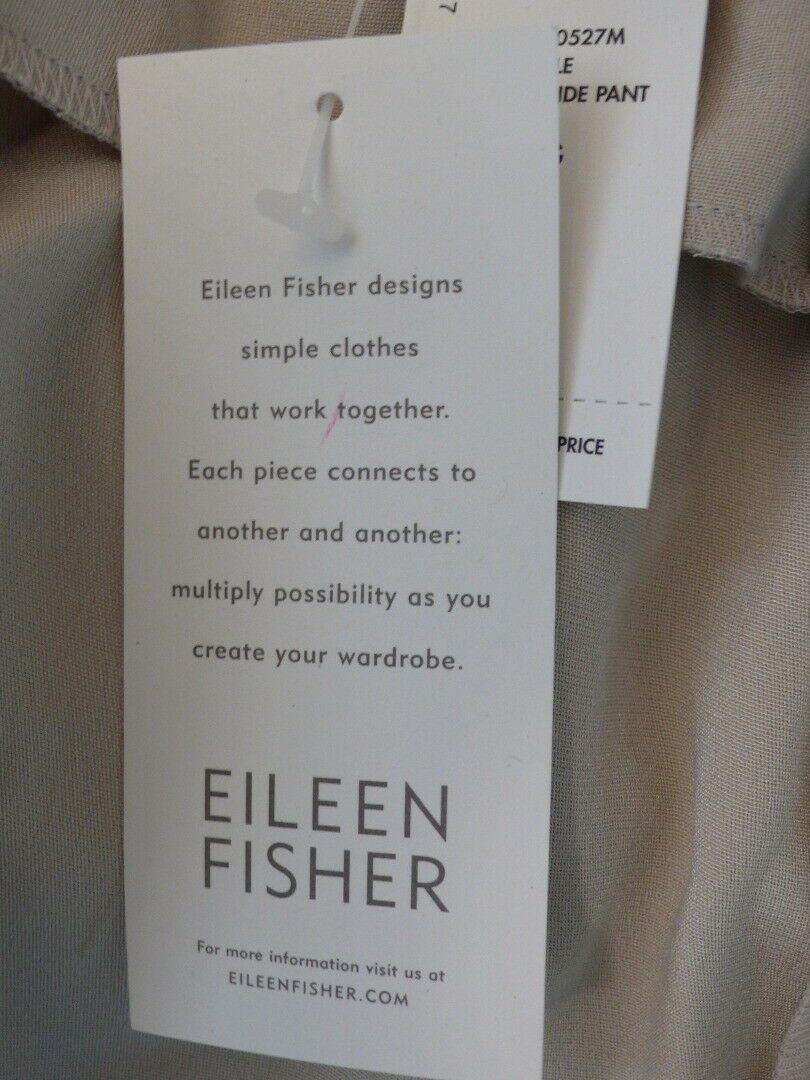 EILEEN FISHER NWT Women's Pebble Modern Wide Leg Silk Pant Sz L ($238) - Image 6