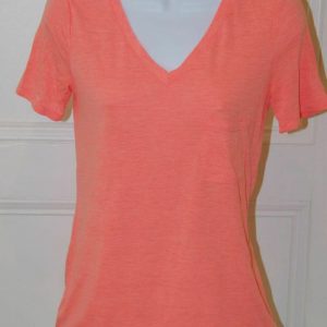GAP PURE Women's Orange V-Neck Short Sleeve T Shirt Blouse Sz XS