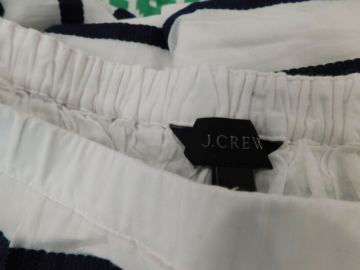 J CREW White & Blue Stripe Cotton Lined Pull On A-Line Skirt Sz 0 - Image 7