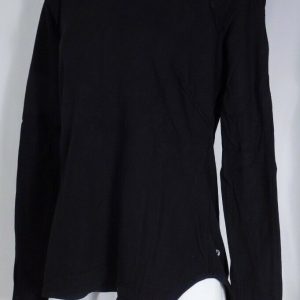 LULULEMON Women's Black Ruffle Shoulder Trim Full Tilt Long Sleeve Top Sz S