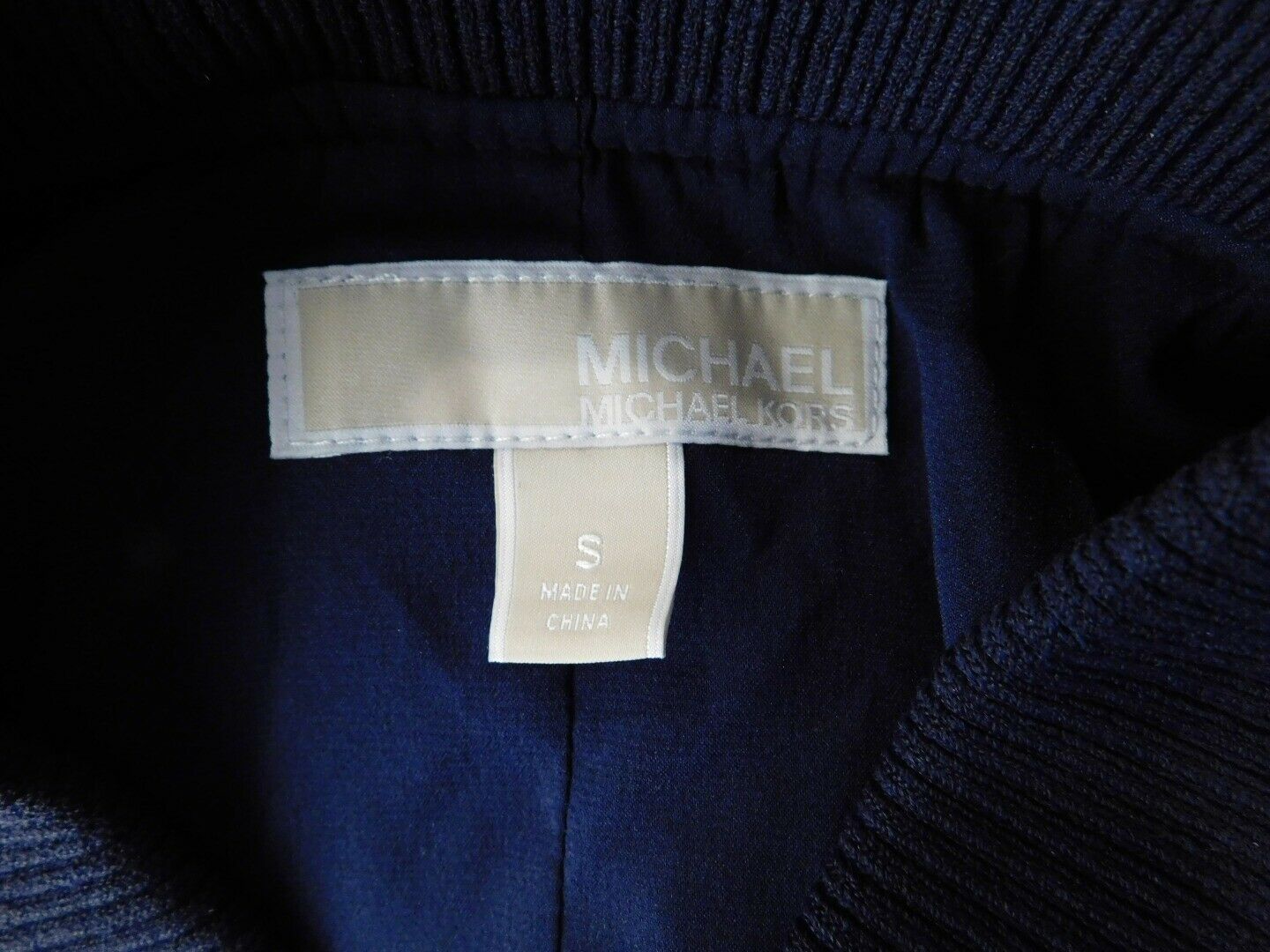 MICHAEL MICHAEL KORS Women's Navy Blue Floral Zip Front Jacket Sz S - Image 8