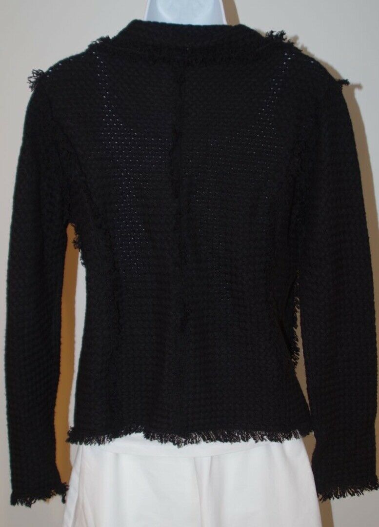 NUON CASHMERE Classic COCO Jacket Black 100% Cashmere $675 Sz 6 - Image 8