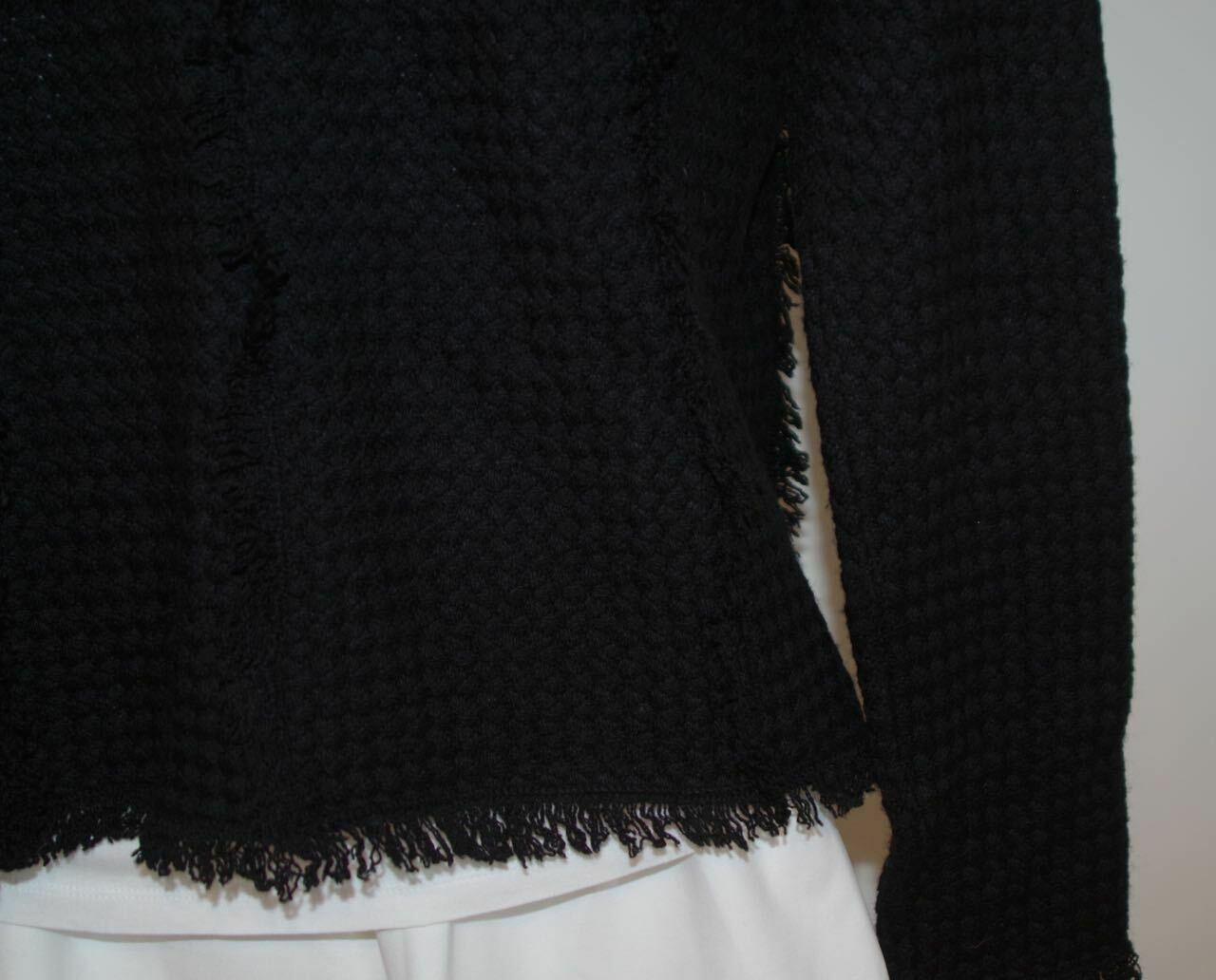 NUON CASHMERE Classic COCO Jacket Black 100% Cashmere $675 Sz 6 - Image 9