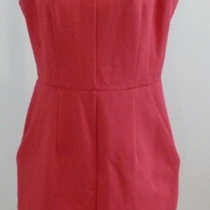 OBAKKI Red Ponte Knit Sleeveless Bodycon Dress Sz 6