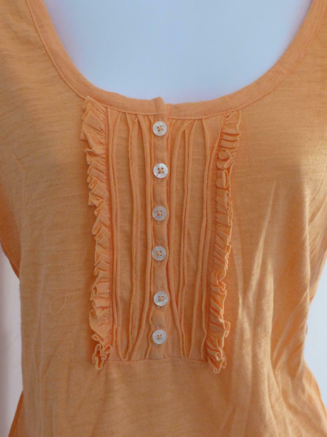 OLD NAVY Women's Orange Cotton Scoop Neck 3/4 Sleeve Tissue T Shirt Sz S/P - Image 4