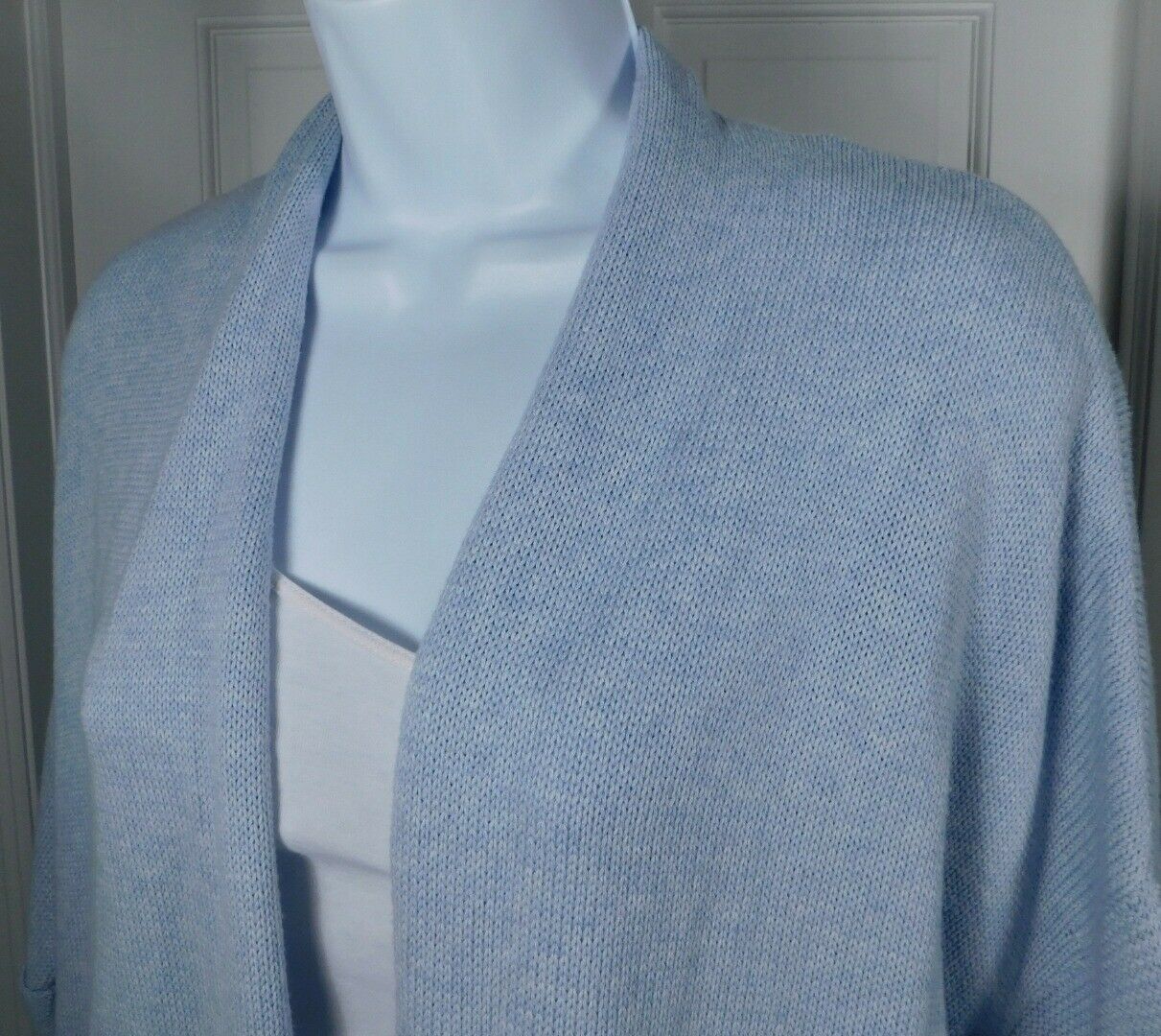 REPEAT EASY KNIT Women's Light Blue Cotton Open Cardigan Sweater Sz 40 M ($140) - Image 3