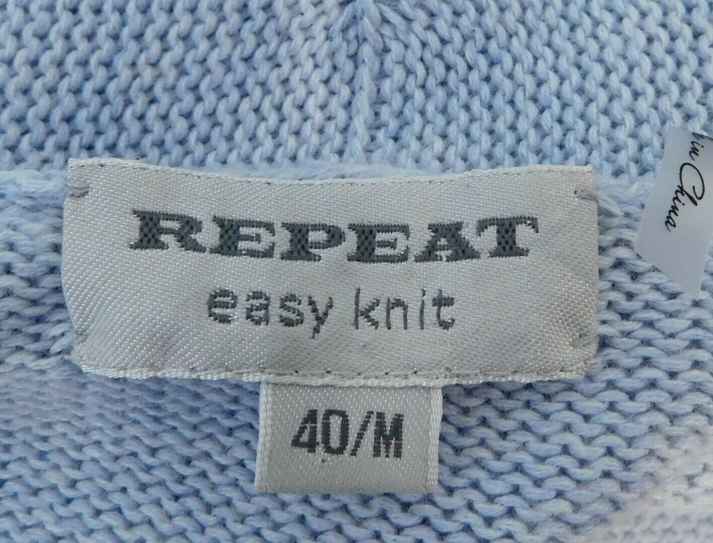REPEAT EASY KNIT Women's Light Blue Cotton Open Cardigan Sweater Sz 40 M ($140) - Image 6