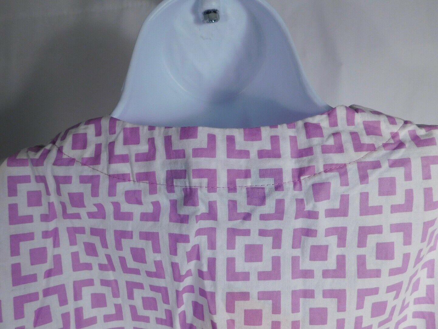 THREE ISLANDS Women's Purple & White Cap Sleeve V-Neck Shift Julie Dress Sz XS - Image 7