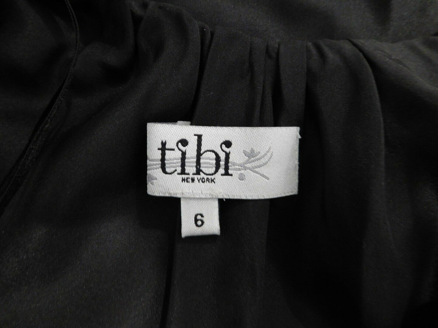 TIBI Women's Black Halter Ruffle Front Silk Blouse Sz 6 - Image 6