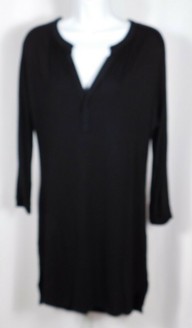 TOBI Women's Black Jersey Knit V-Neck Long Sleeve Dress Sz M - Image 3