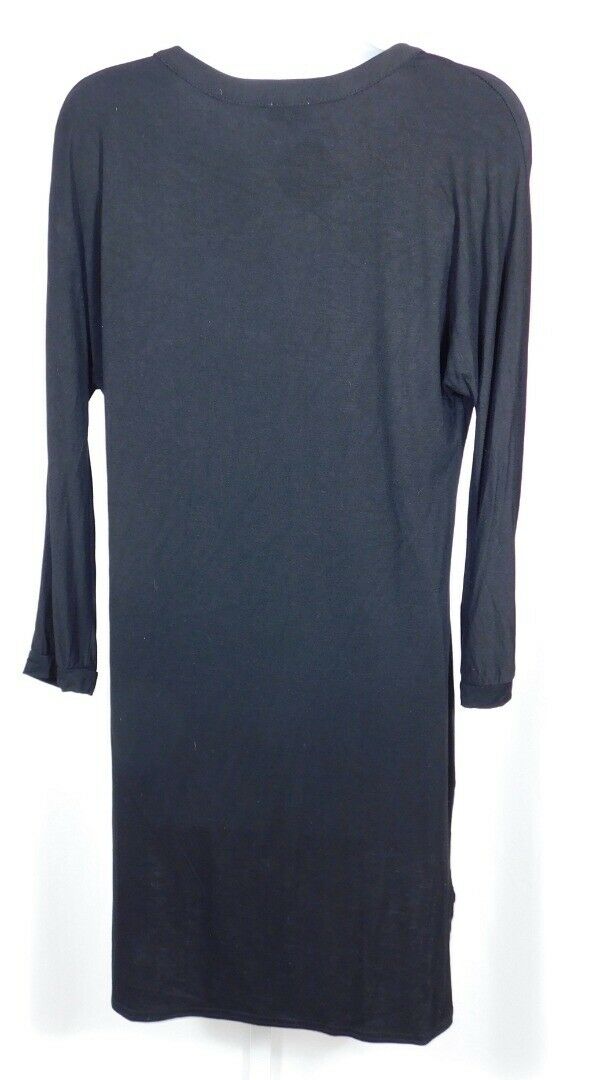 TOBI Women's Black Jersey Knit V-Neck Long Sleeve Dress Sz M - Image 6