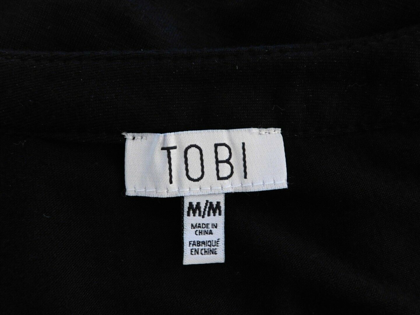 TOBI Women's Black Jersey Knit V-Neck Long Sleeve Dress Sz M - Image 7