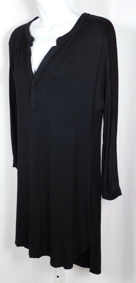 TOBI Women's Black Jersey Knit V-Neck Long Sleeve Dress Sz M