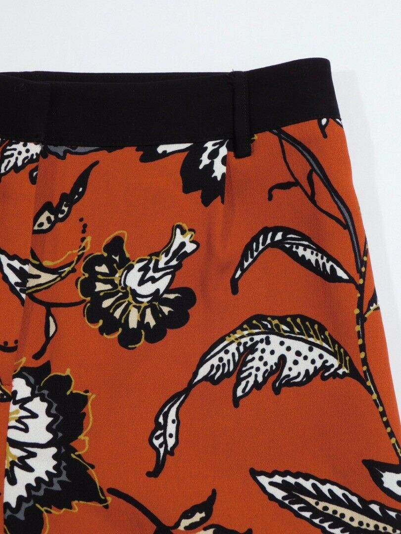 TOPSHOP Women's Multi Floral Print Pleat Front Cuffed Short Sz 6 - Image 4