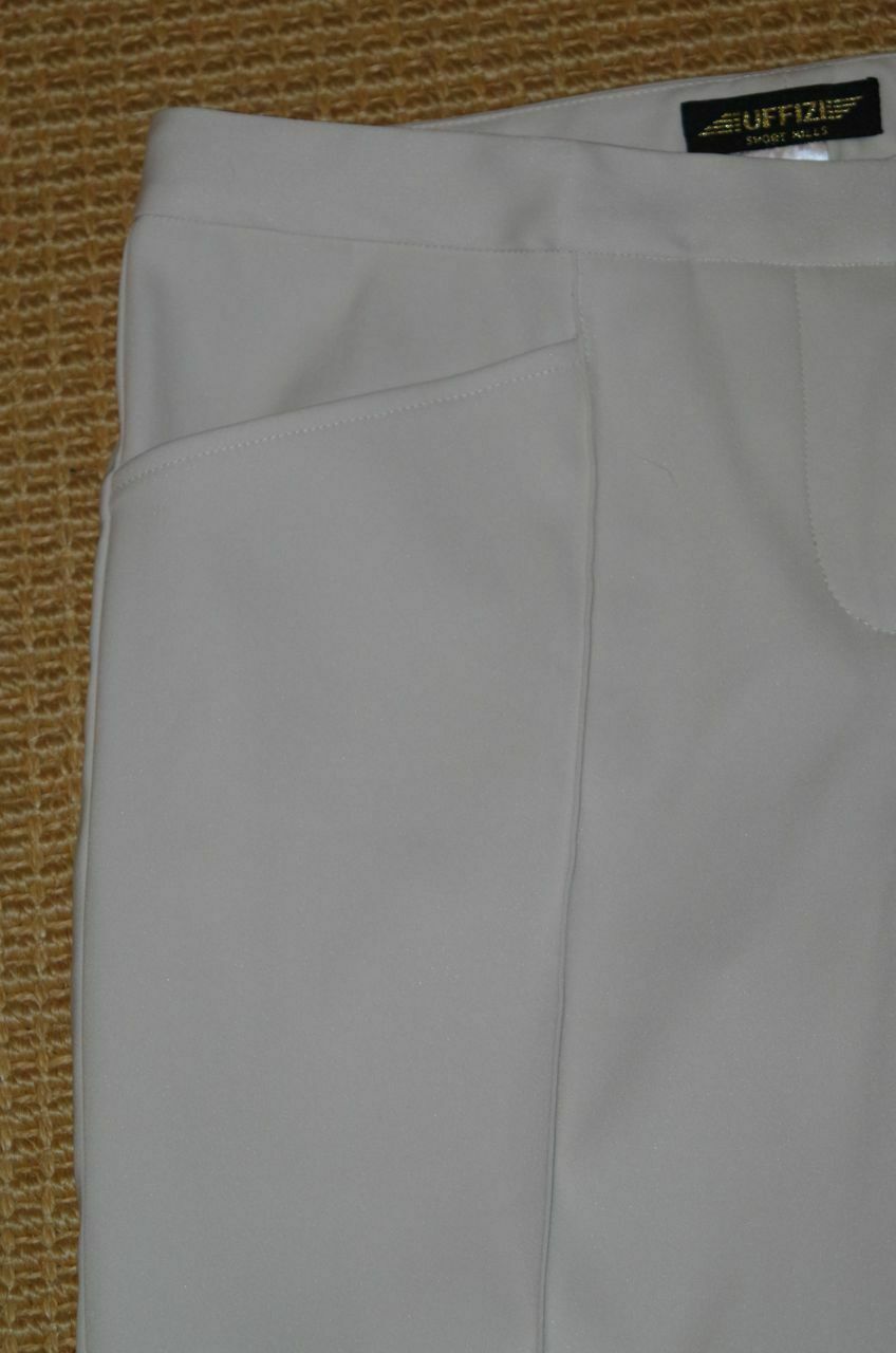 UFFIZI SHORT HILLS Women's Off White Cotton Stretch Ankle Pant Sz 44 - Image 4