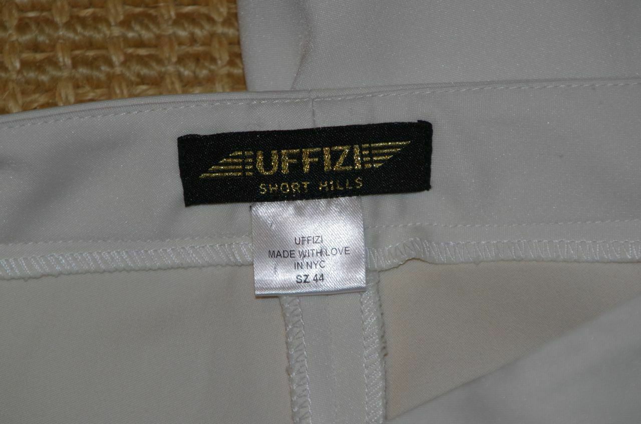 UFFIZI SHORT HILLS Women's Off White Cotton Stretch Ankle Pant Sz 44 - Image 6