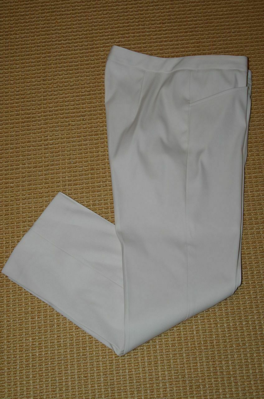 UFFIZI SHORT HILLS Women's Off White Cotton Stretch Ankle Pant Sz 44
