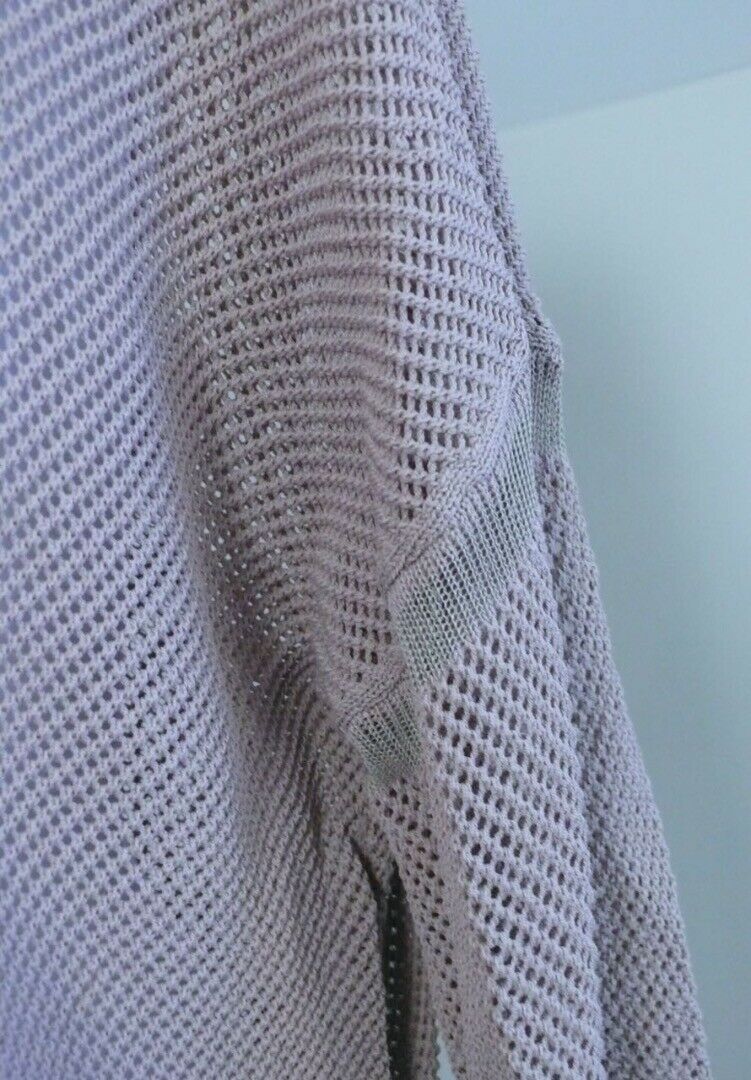 VINCE FOR BERGDORF GOODMAN Women's Tan Mesh Knit Long Sleeved Sweater Sz S - Image 4
