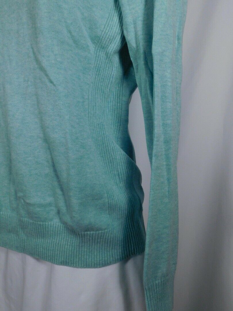 VINEYARD VINES Women's Aqua Cotton 1/4 Zip Pull On Sweater Sz S - Image 6