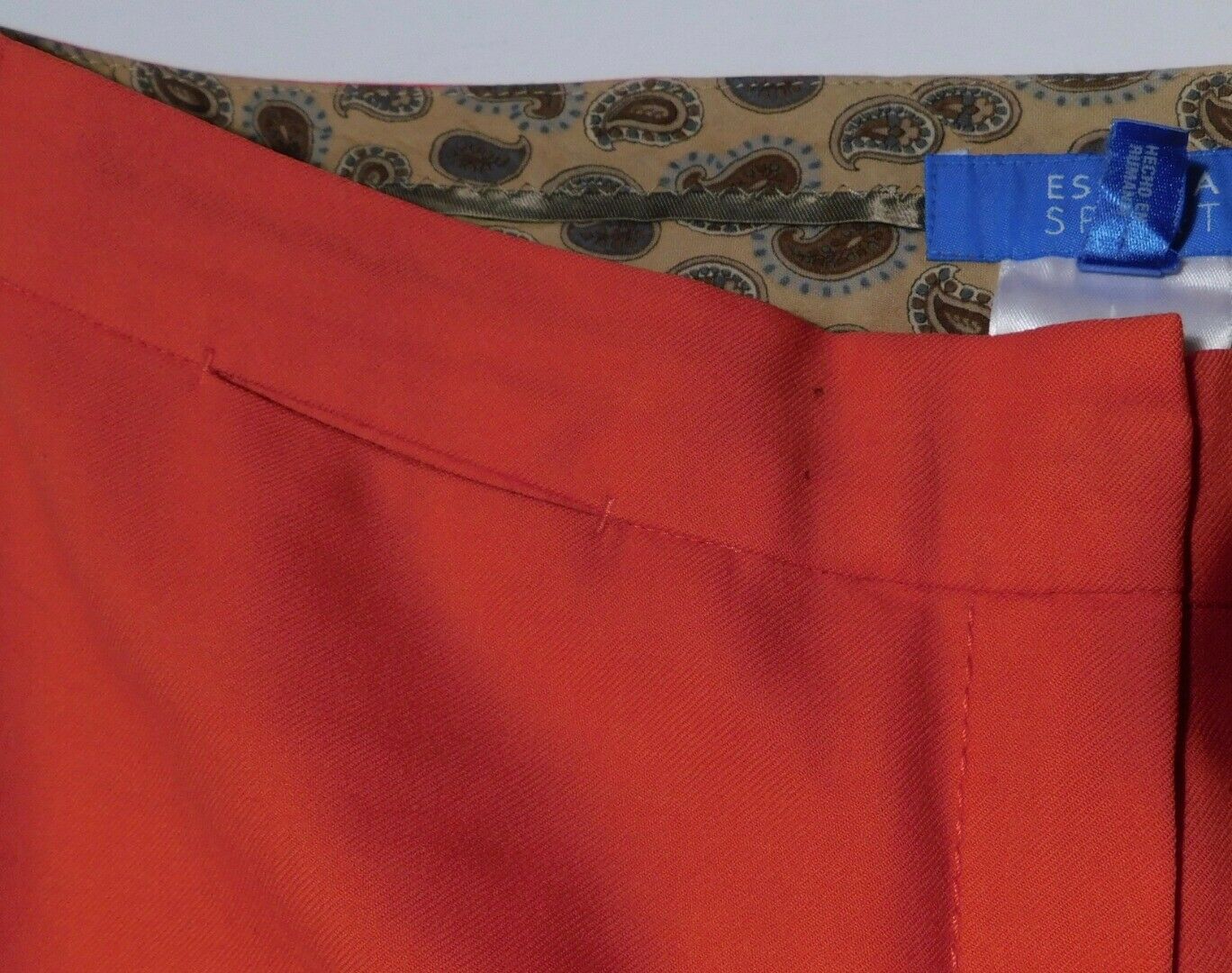 AUTHENTIC ESCADA SPORT Women's Poppy Red Wool Flat Front Wide Leg Pant Sz 36 - Image 5