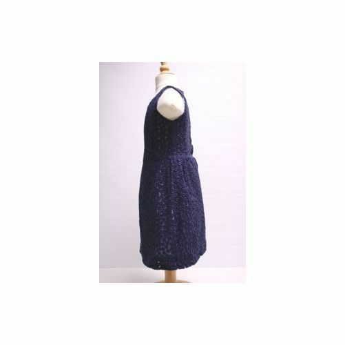 BROOKS BROTHERS Navy Blue Sleeveless Floral Tulle Dress Sz 4 - Image 5