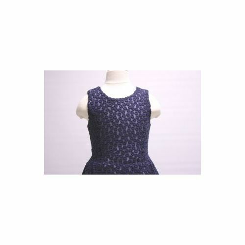 BROOKS BROTHERS Navy Blue Sleeveless Floral Tulle Dress Sz 4 - Image 6