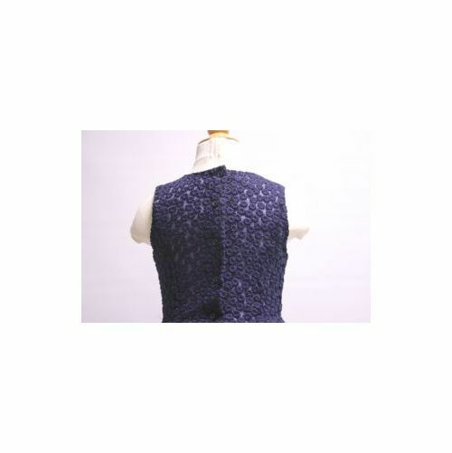 BROOKS BROTHERS Navy Blue Sleeveless Floral Tulle Dress Sz 4 - Image 7
