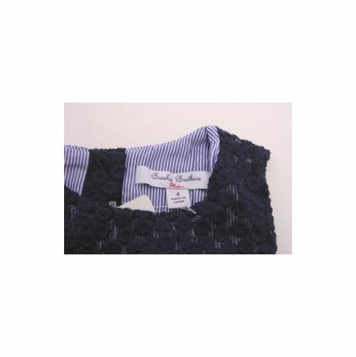 BROOKS BROTHERS Navy Blue Sleeveless Floral Tulle Dress Sz 4 - Image 9