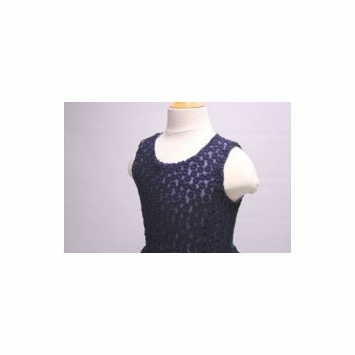 BROOKS BROTHERS Navy Blue Sleeveless Floral Tulle Dress Sz 4