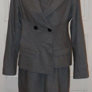 CALLULA LILLIBELLE Gray Wool Blend Double Breasted Notch Collar Blazer Sz 6