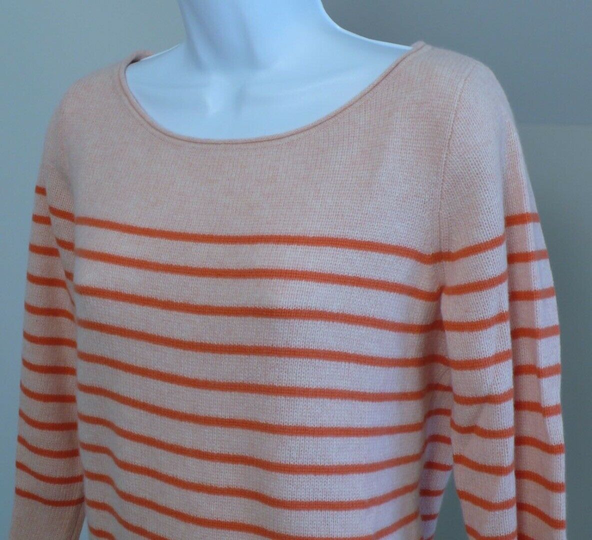 CALYPSO ST BARTH Womens Pink Coral Stripe Cashmere Scoop Neck Tunic Sweater Sz S - Image 3