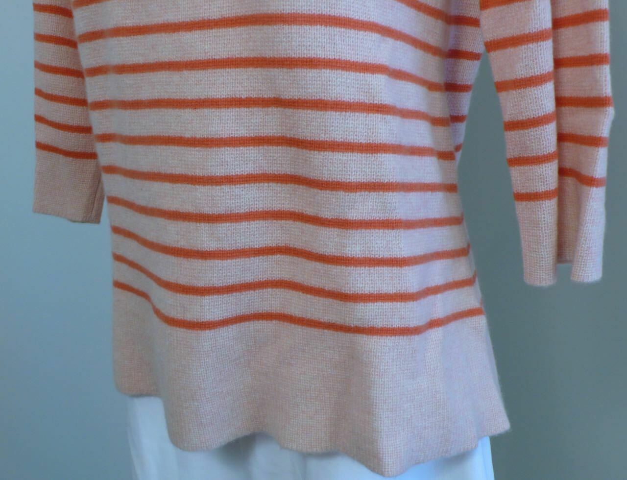 CALYPSO ST BARTH Womens Pink Coral Stripe Cashmere Scoop Neck Tunic Sweater Sz S - Image 5