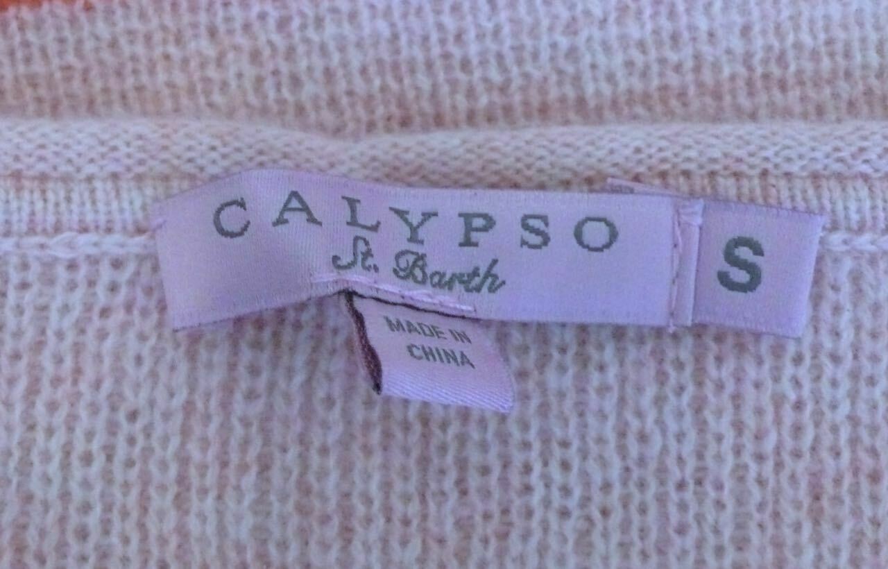 CALYPSO ST BARTH Womens Pink Coral Stripe Cashmere Scoop Neck Tunic Sweater Sz S - Image 8