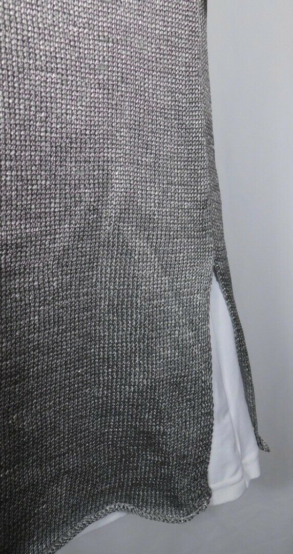 CALYPSO ST BARTH Women's Silver Metallic Knit V-Neck Tunic Sweater Sz XS - Image 5