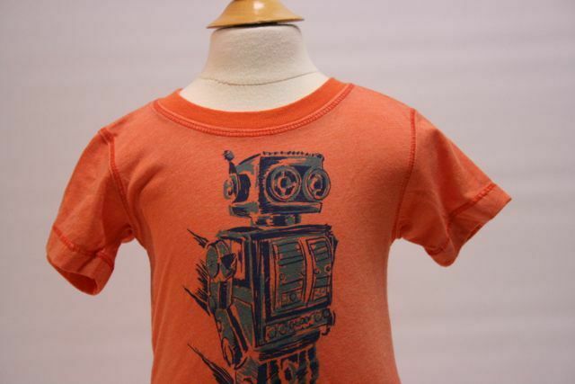 CHARLIE ROCKET NWT Boys 100% Cotton S/S Graphic T-shirt Orange Sz 9-12 - Image 6