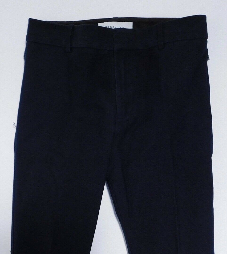 DEREK LAM 10 CROSBY Women's Blue Stretch-Cotton Cropped Flare Trousers Pant Sz4 - Image 3